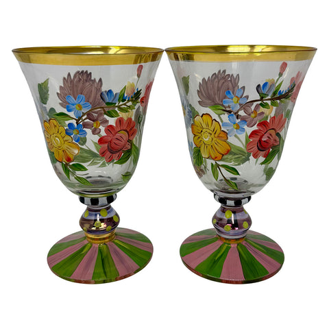 Pair of Flower Market Goblets