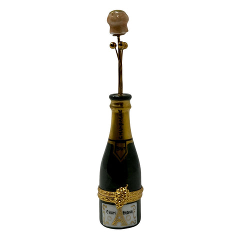 Peint Main Champagne Bottle with Popped Cork Trinket Box