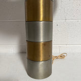 Vintage Mixed Metal Mushroom Table Lamp with Metal Shade