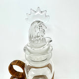 Vintage Glass and Rattan Rooster Cocktail Shaker with 6 Glasses