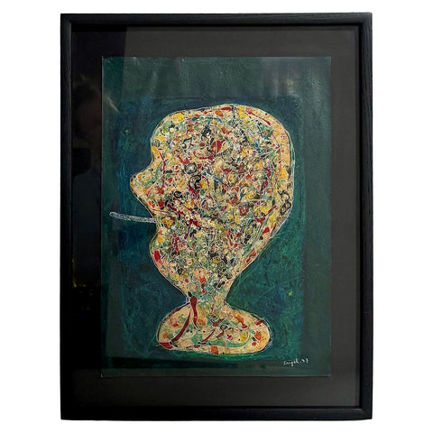 "Arthur Rimbaud, L'Homme a La Cigarette . . ."  Mixed Media Signed