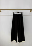 Chanel 25A black wide-leg trousers with white trim