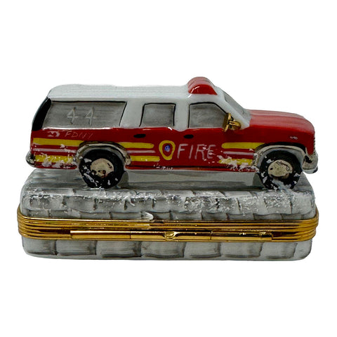Peint Main FDNY Firetruck Trinket Box