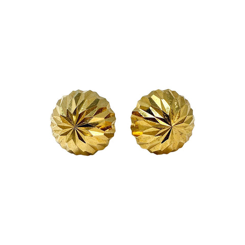 14K Gold Dome Stud Earrings