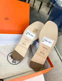 Hermès Oran Sandals Clear Blue Denim