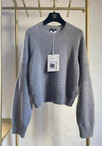 Chanel 24p Gray Cashmere Sweater