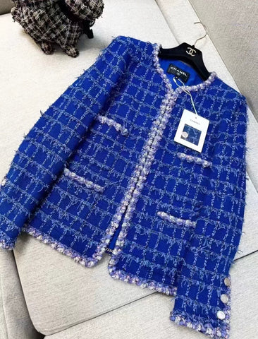 Chanel 23C Blue Tweed Jacket