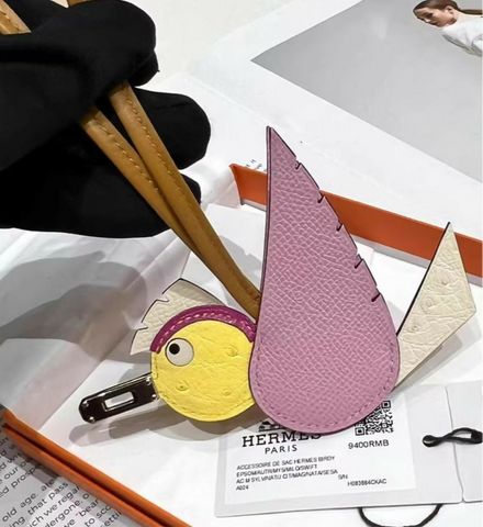 Hermès Birdy Charm Touch Ostrich Leather