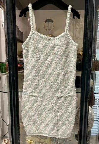 Chanel 23S Mint Green tweed Dress