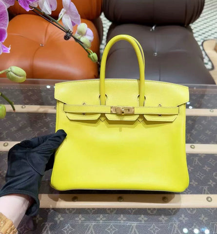 HERMÈS Birkin 25 Lime (9R) Swift Gold Hardware