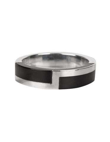 Gucci Vintage Sterling Silver and Ebony Bangle Bracelet