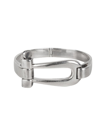 Gucci Vintage Original Sterling Silver Hinged Horseshoe Bracelet