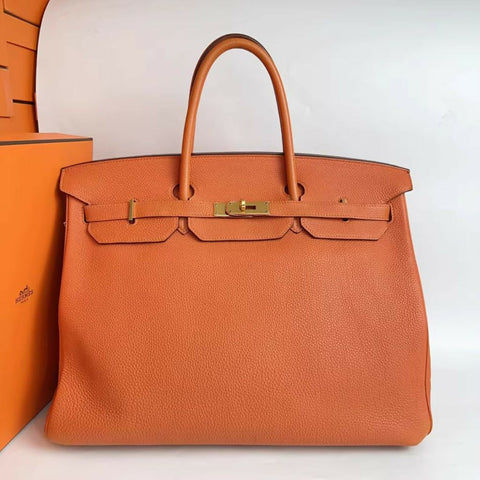 Hermès Birkin 40 Orange Togo Leather Gold Hardware