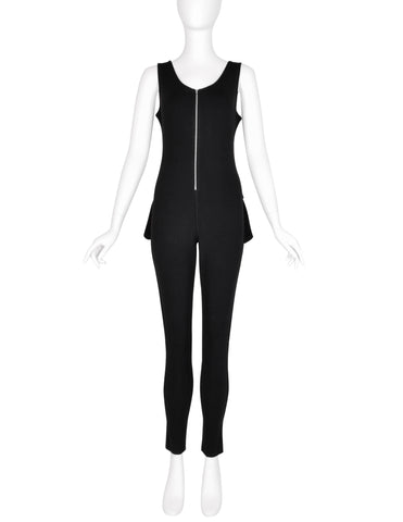 Jean Paul Gaultier Vintage AW 1992 Black Stretch Knit Wool Jumpsuit