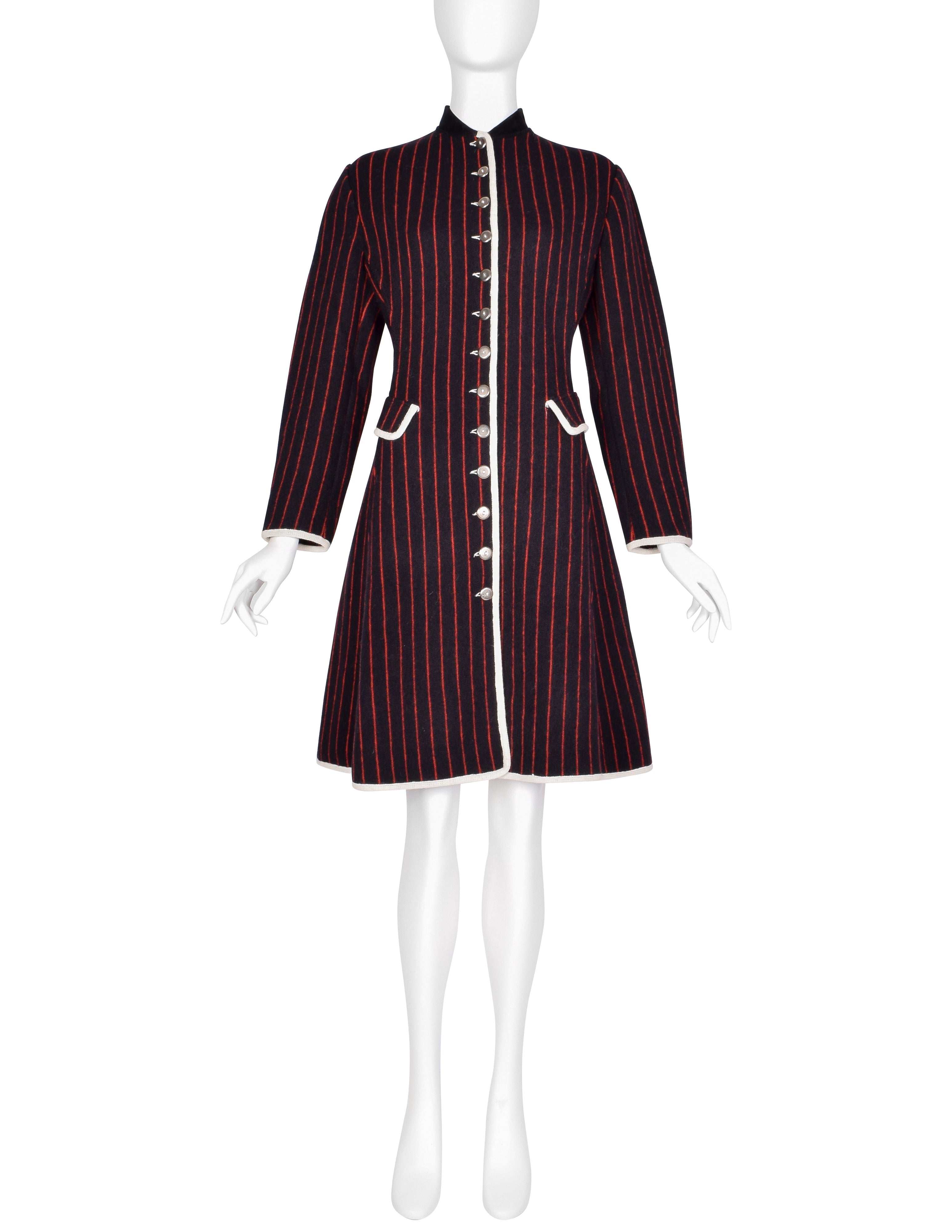 Jean Paul Gaultier Vintage AW 1992 Black Red Striped Knit Coat