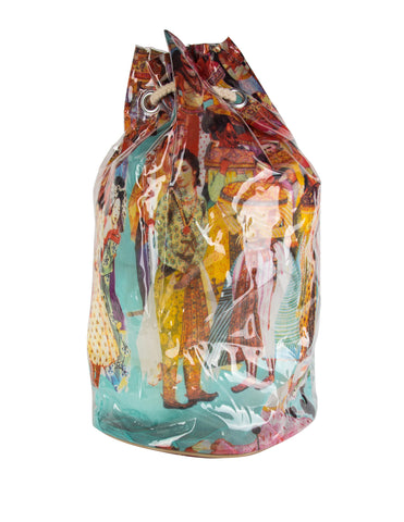 Jean Paul Gaultier Vintage SS 2003 Vinyl Encased Colorful Bollywood Mesh Backpack