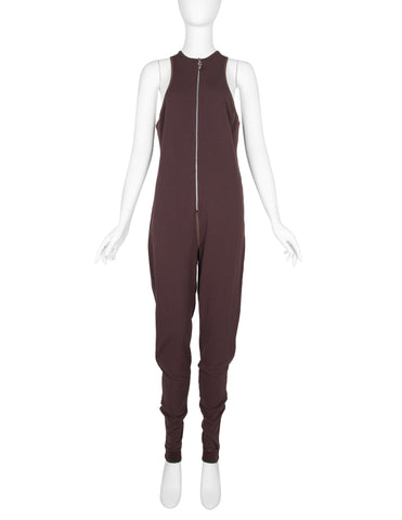 Jean Paul Gaultier Vintage AW 1992 Body Patch Maroon Cotton Jumpsuit