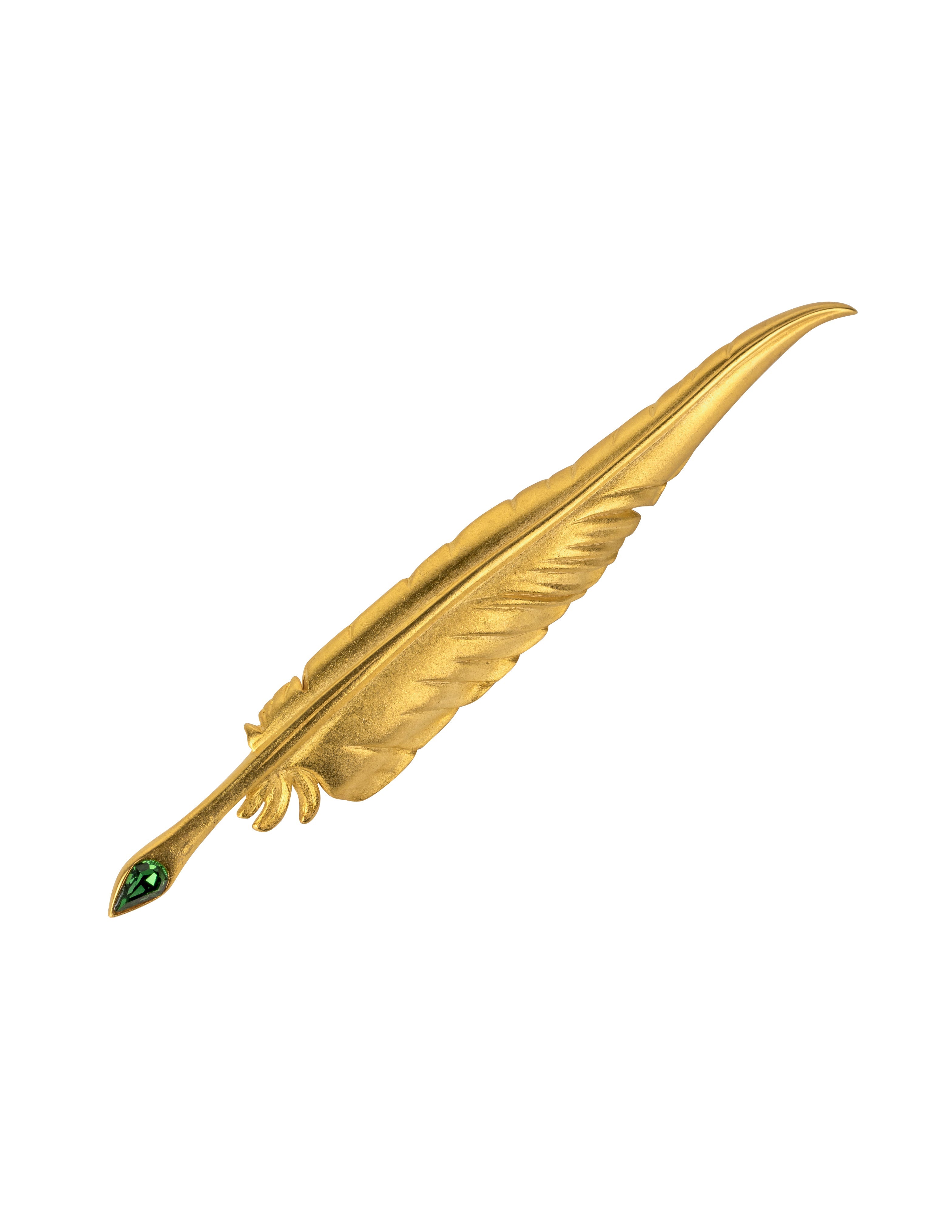 Karl Lagerfeld Vintage Large Golden Feather Brooch