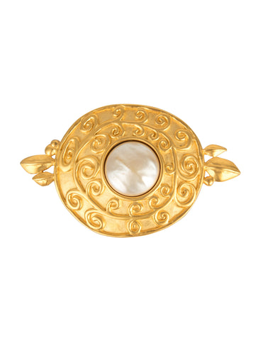 Karl Lagerfeld Vintage Golden Baroque Pearl Brooch