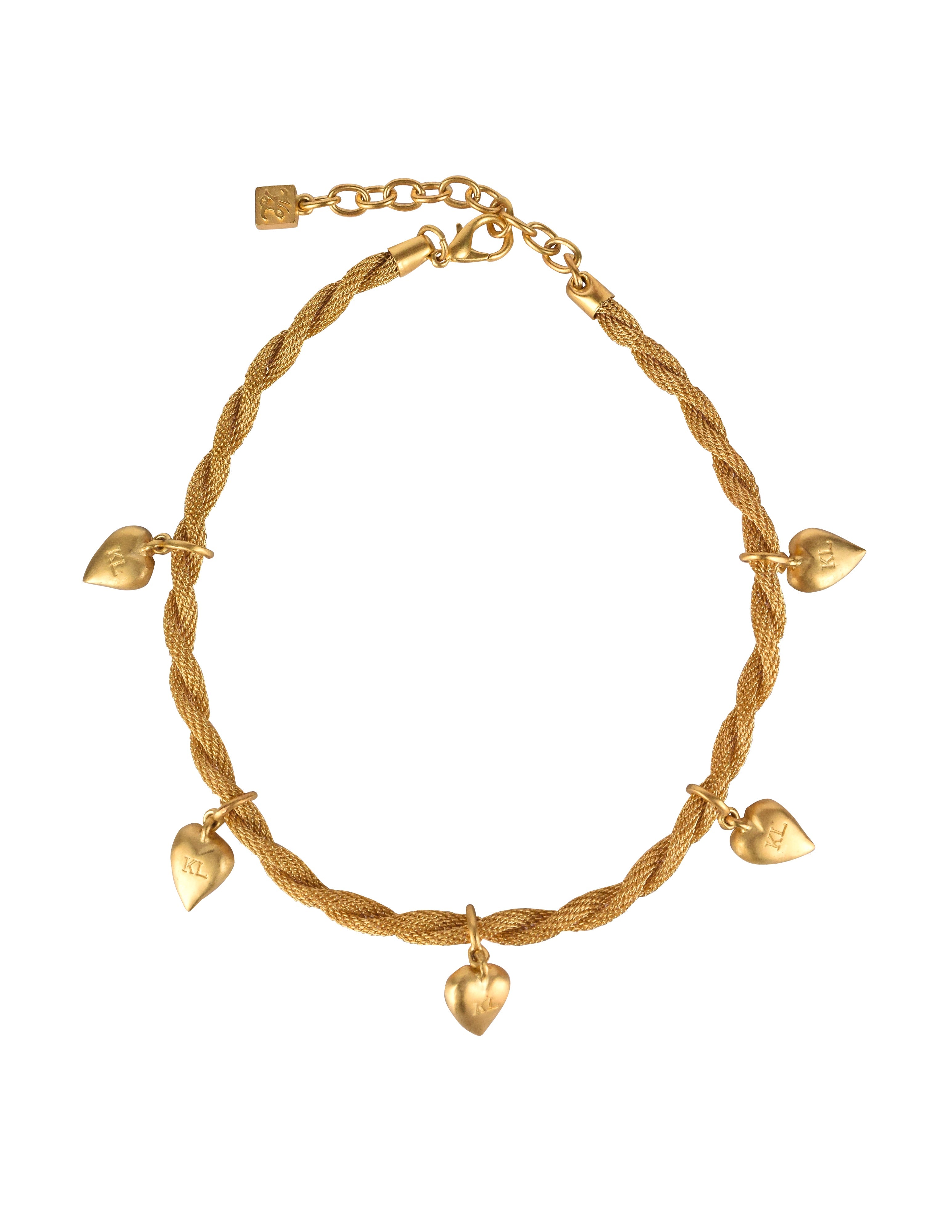 Karl Lagerfeld Vintage Golden Heart Charm Necklace