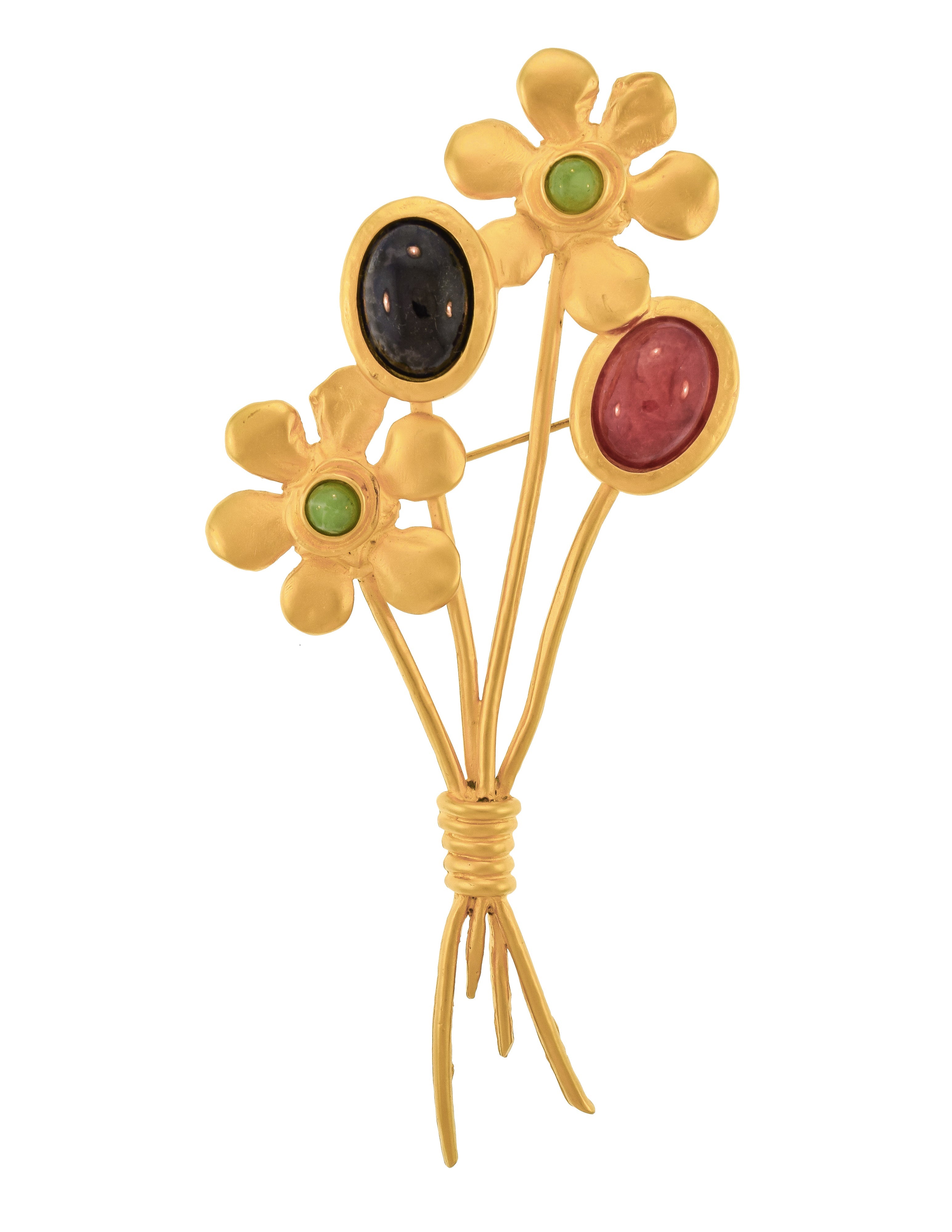 Karl Lagerfeld Vintage SS 1991 Huge Golden Flower Bouquet Brooch