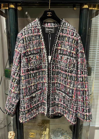 Chanel 24A black & purple tweed jacket