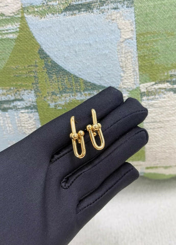 Tiffany 18k gold HardWare chain medium earrings