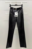 Chanel 19A Egyptian series lizard pattern leather trousers