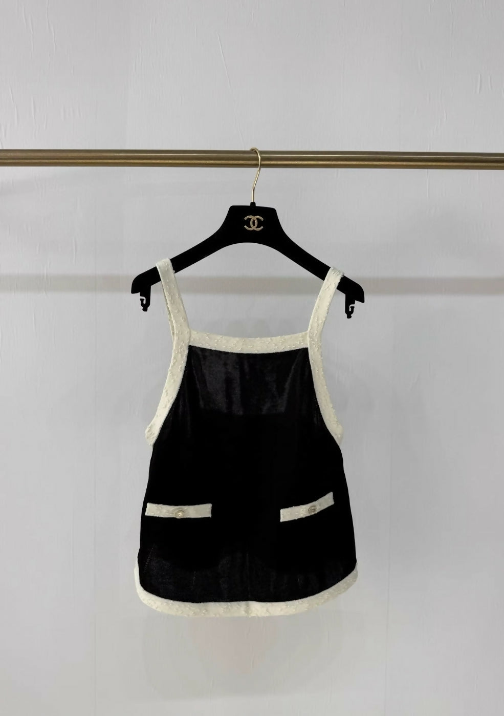 Chanel 25A black & white camisole