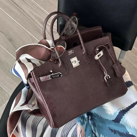 Hermès Birkin 25 Ebony Lizard Leather palladium hardware