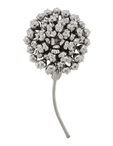 Gianni Versace Vintage Oversized Silver Dandelion Flower Brooch