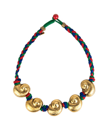 Yves Saint Laurent Vintage SS 1977 Golden Shell Passementerie Necklace