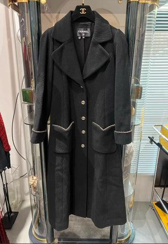 Chanel 23B black long coat