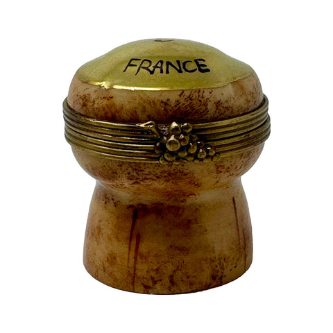 Peint Main Champagne Cork Trinket Box