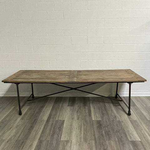 Industrial Dining Table on Wheels