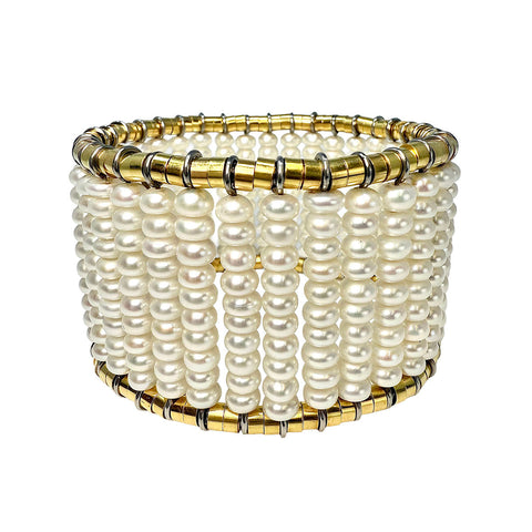 Loffredo 340 Freshwater Pearl Expandable Cuff Bracelet