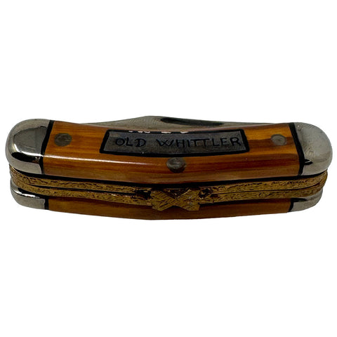 Peint Main Old Whittler Pocket Knife Trinket Box