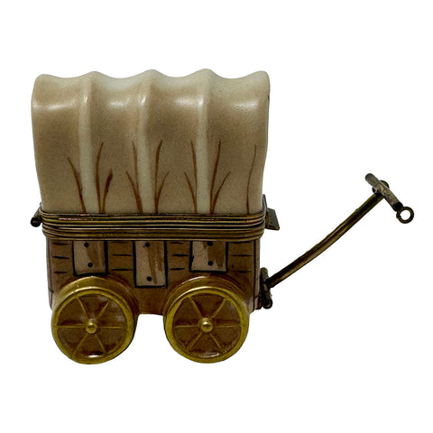 Peint Main Covered Wagon Trinket Box