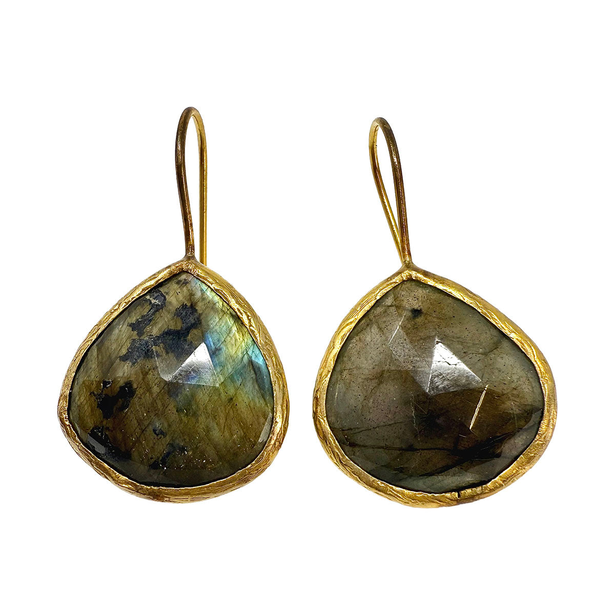 Labradorite Tear Drop Shaped Earrings
