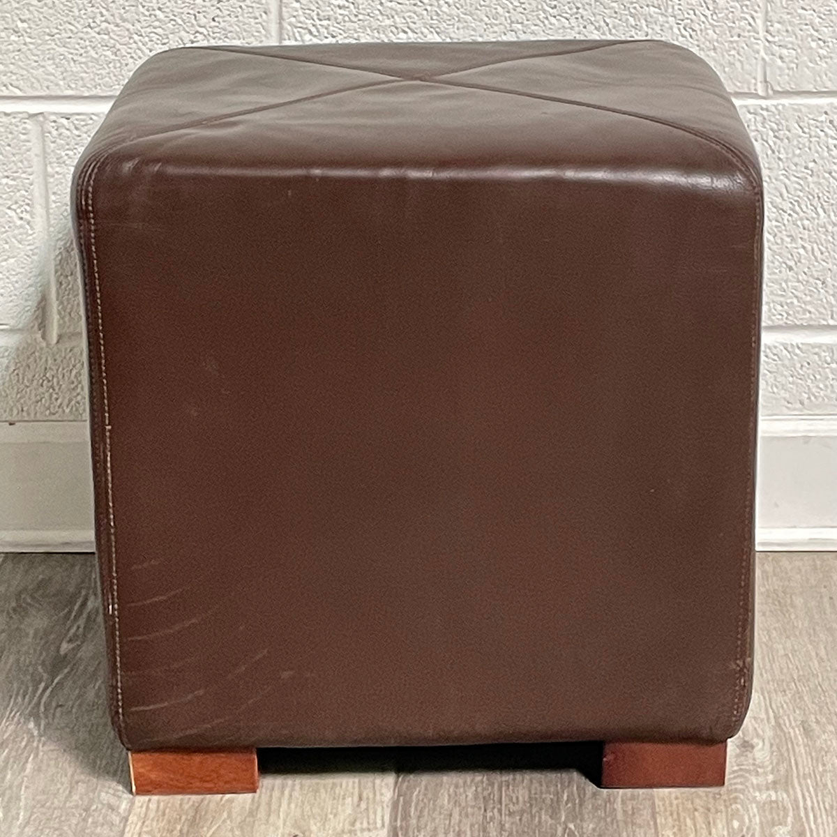 Square Leather Ottoman