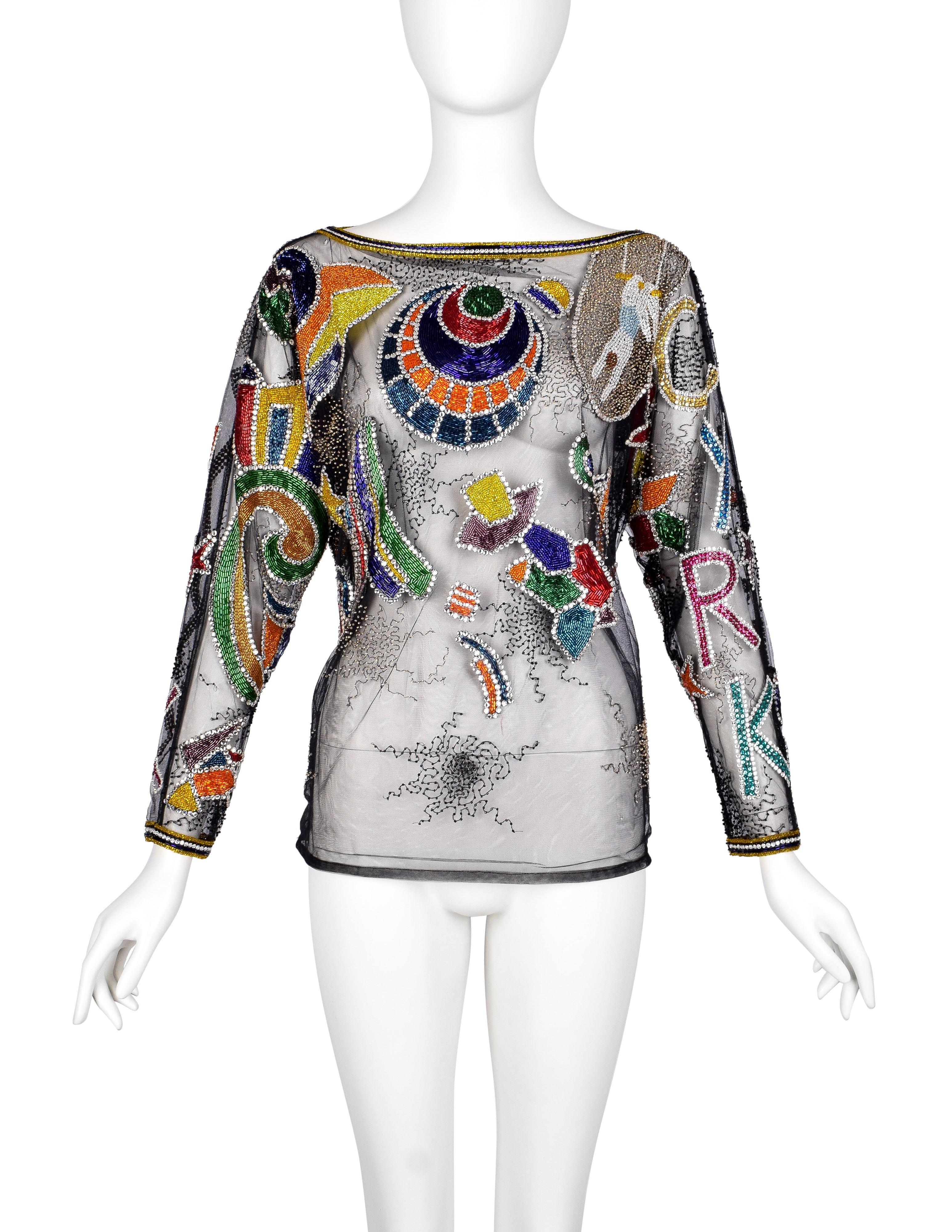 Gianni Versace Vintage AW 1989 COUTURE Sparkly Beaded Embellished Circus Top