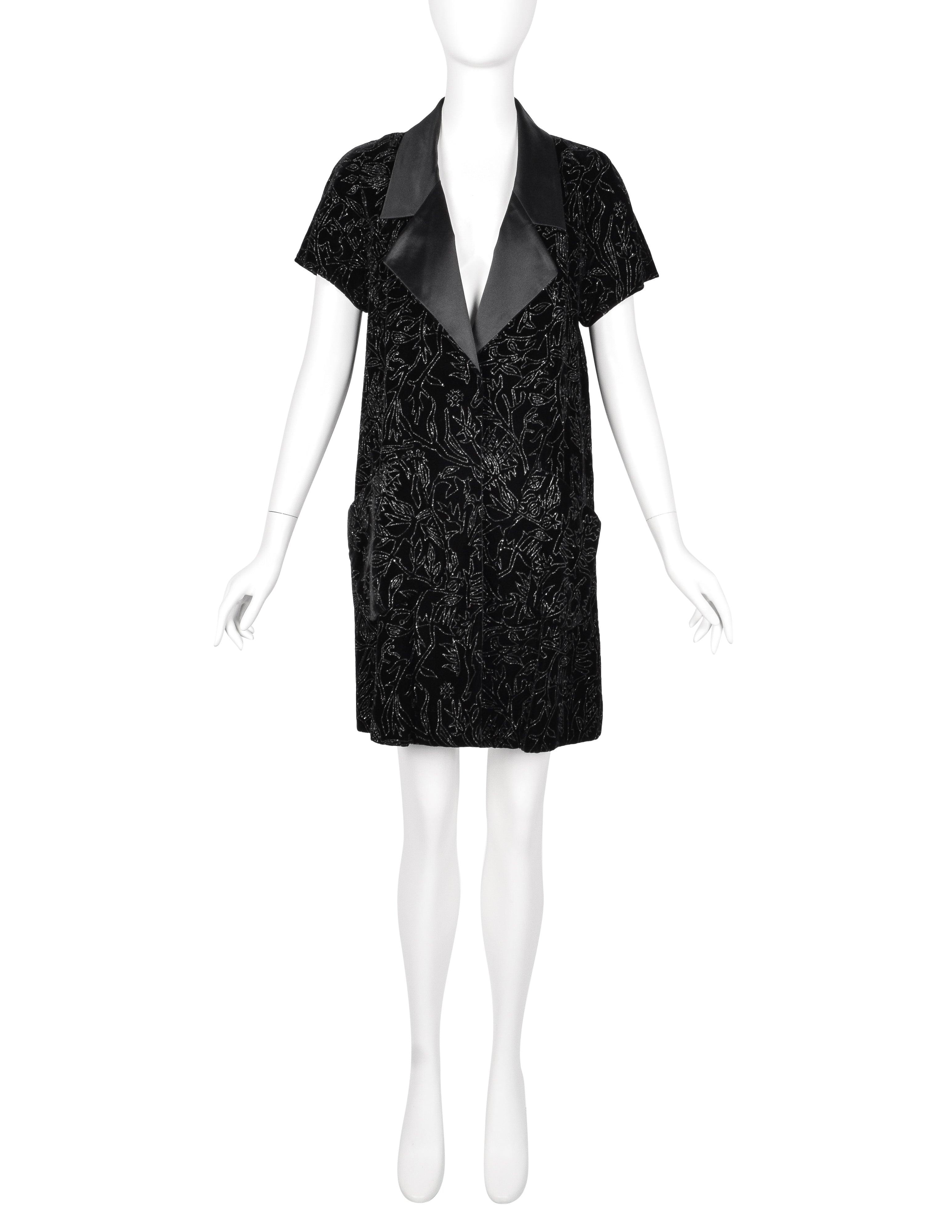 Karl Lagerfeld Vintage AW 1990 Sparkly Foliage Velvet Evening Jacket