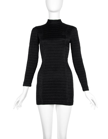 Katharine Hamnett Vintage 1990s Black Quilted Mini Dress