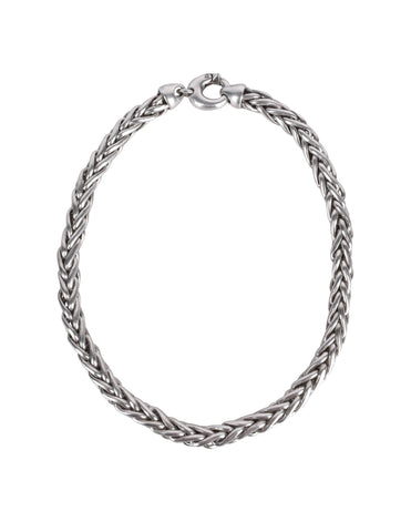 Christian Dior Vintage Galliano-Era Sterling Silver French Wheat Chain Necklace