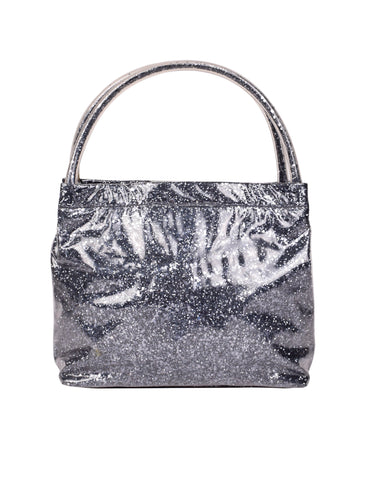 MIU MIU Vintage AW 1998 Encased Gunmetal Glitter Vinyl Handbag