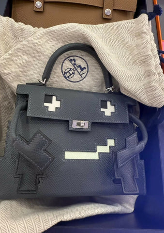 Hermes Kelly Doll Picto Gris Misty/Gris Meyer/Vert Fizz/Noir/Alezan Epsom Palladium Hardware