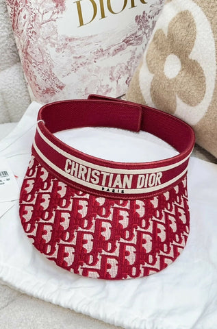 CHRISTIAN DIOR Oblique Embroidered D-Smash Visor Red