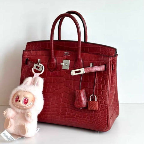 Hermès Birkin 25 Rouge H Matte Crocodile leather palladium hardware