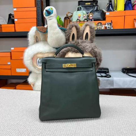 Hermès Kelly Ado GM Vert Anglais Leather Gold Hardware