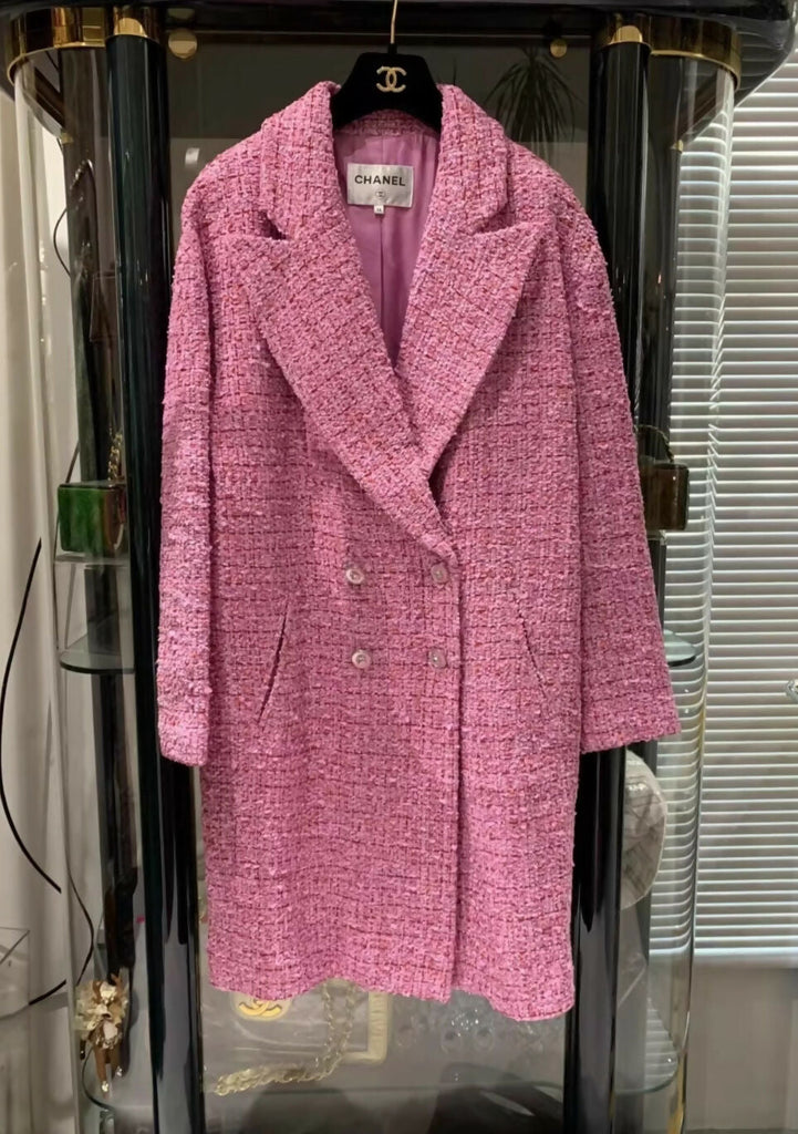 Chanel 22P Pink tweed coat